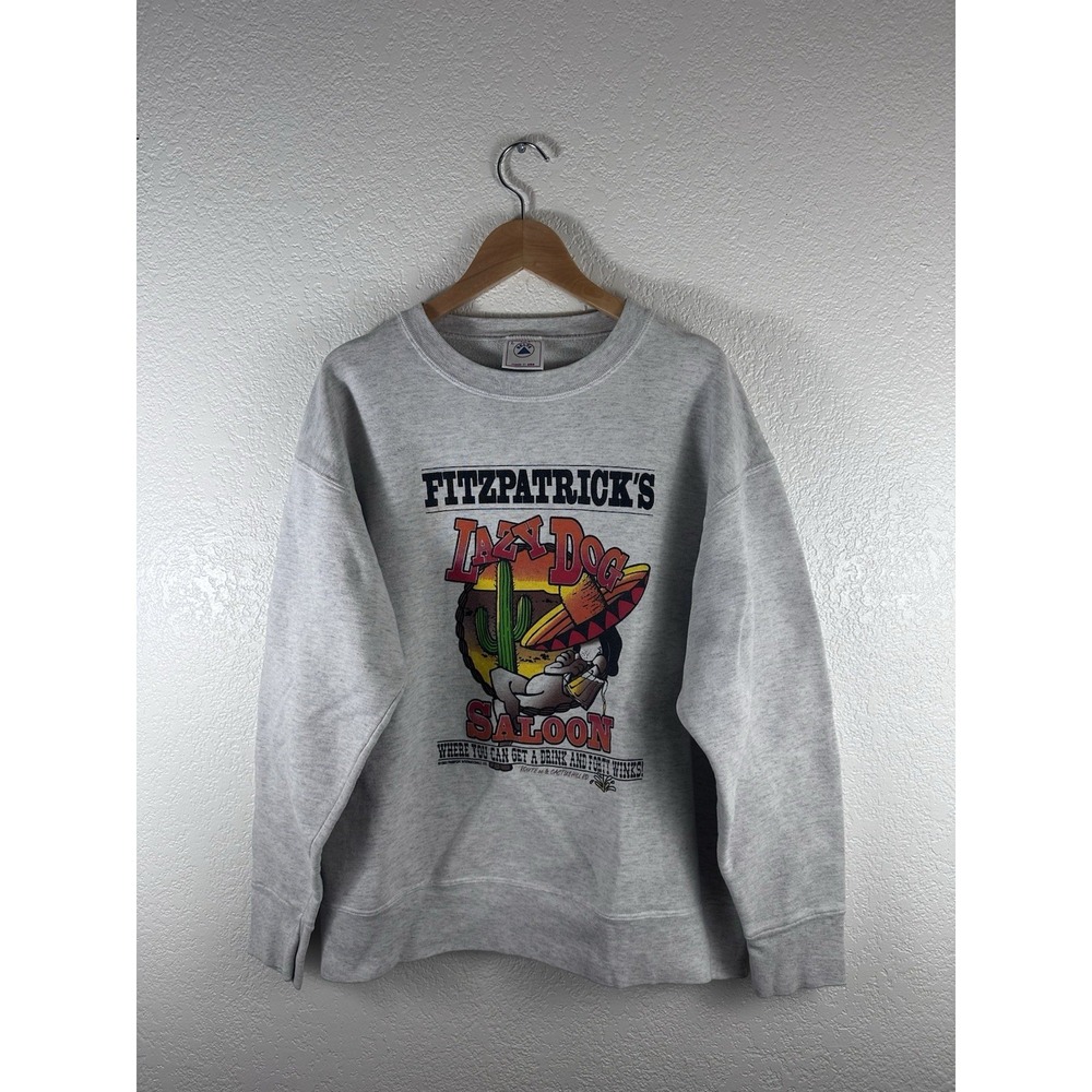 Vintage Fitzpatrick's Lazy Dog Saloon Crewneck Sweatshirt Made In USA Size Large